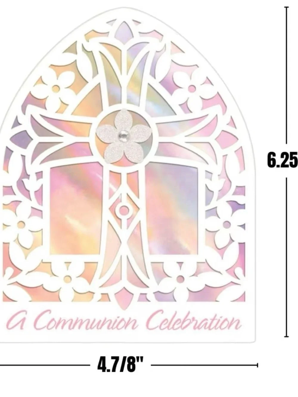 Amscan White & Pink Communion Celebration Cards